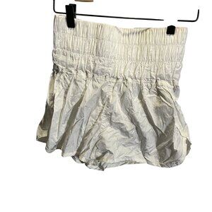 FP Movement White Smocked Waist Athletic Skort Lined‎ Nylon Blend M